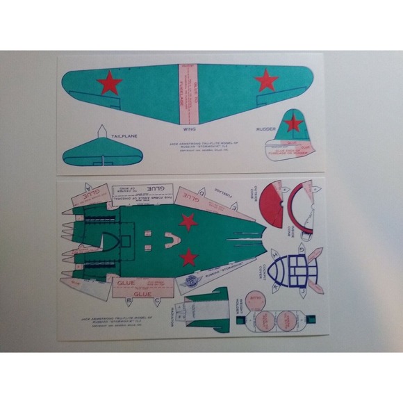 Airplane Toy Vintage Jack Armstrong Tru-Flite Model Russian Stormovik GM Cereal - Picture 7 of 10